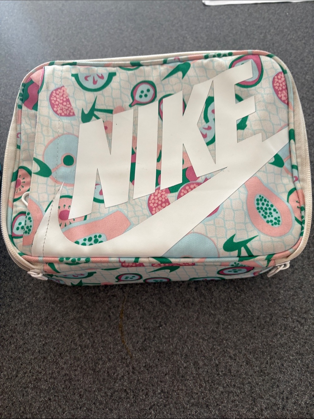 Nike White Logo Pink & Green Fruit lunch box